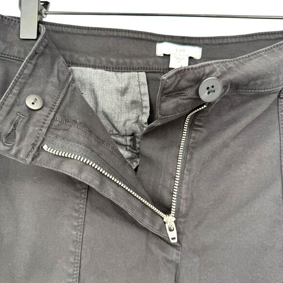 J. Jill Black Cargo Pants Size 12 Cotton Stretch Tapered Snap Ankle Tab 5 Pocket - Picture 5 of 13